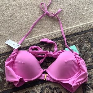 SUNDAZED  halter bikini bra 34C 32C underwire support hot pink. Rap It  🌸